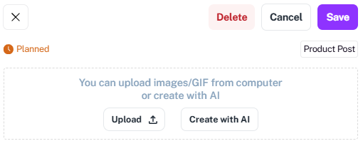 You can upload images/GIF from computer