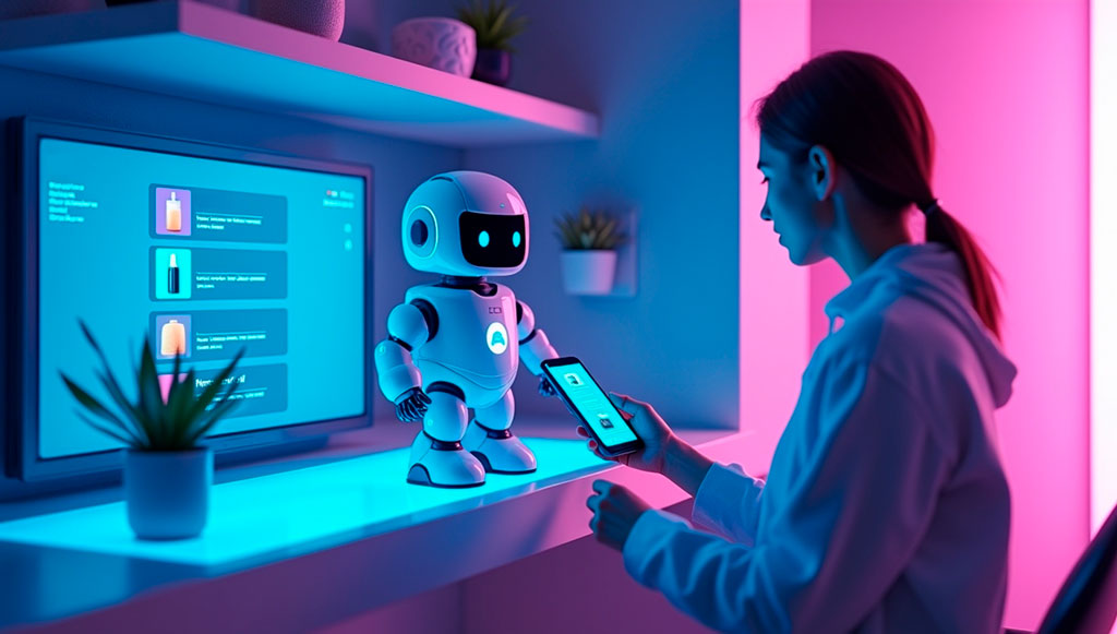 a girl orders goods in with the help of artificial intelligence a girl orders goods in with the help of artificial intelligence